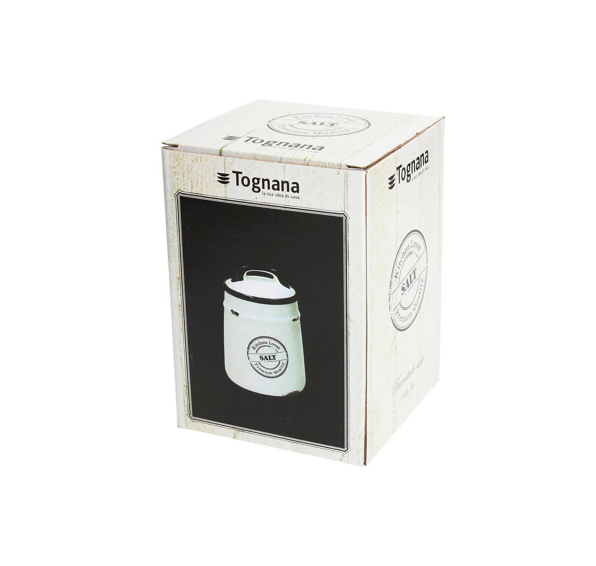 POSODA ZA SHRANJEVANJE  DOLCE CASA URBAN CHIC       12/17.5 cm      - črna/bela, Basics, keramika (12/17.5cm) - Tognana