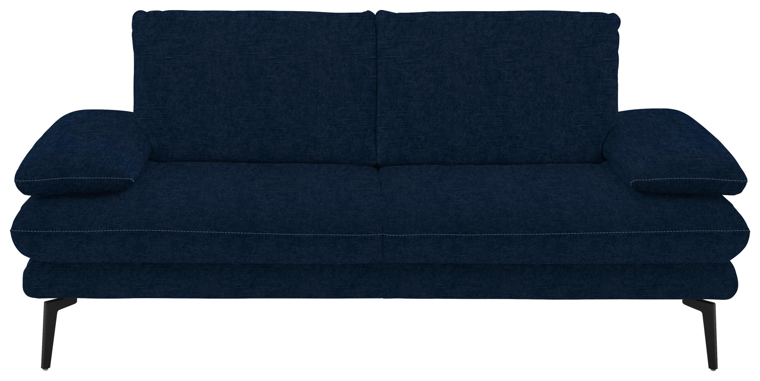 2,5-SITZER in Velours Dunkelblau  - Beige/Schwarz, Design, Textil/Metall (196/89/104cm) - Dieter Knoll