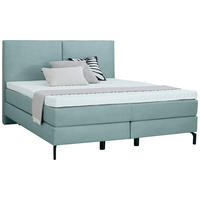 BOXSPRINGBETT 160/200 cm  in Jadegrün  - Jadegrün/Schwarz, Konventionell, Textil/Metall (160/200cm) - Dieter Knoll