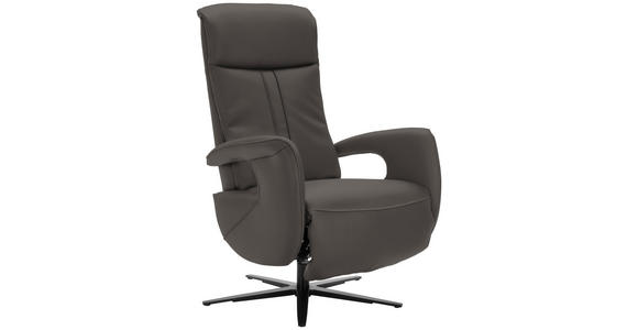 RELAXSESSEL in Leder Mokka - Schwarz/Mokka, Design, Leder/Metall (71/112/83cm) - Dieter Knoll