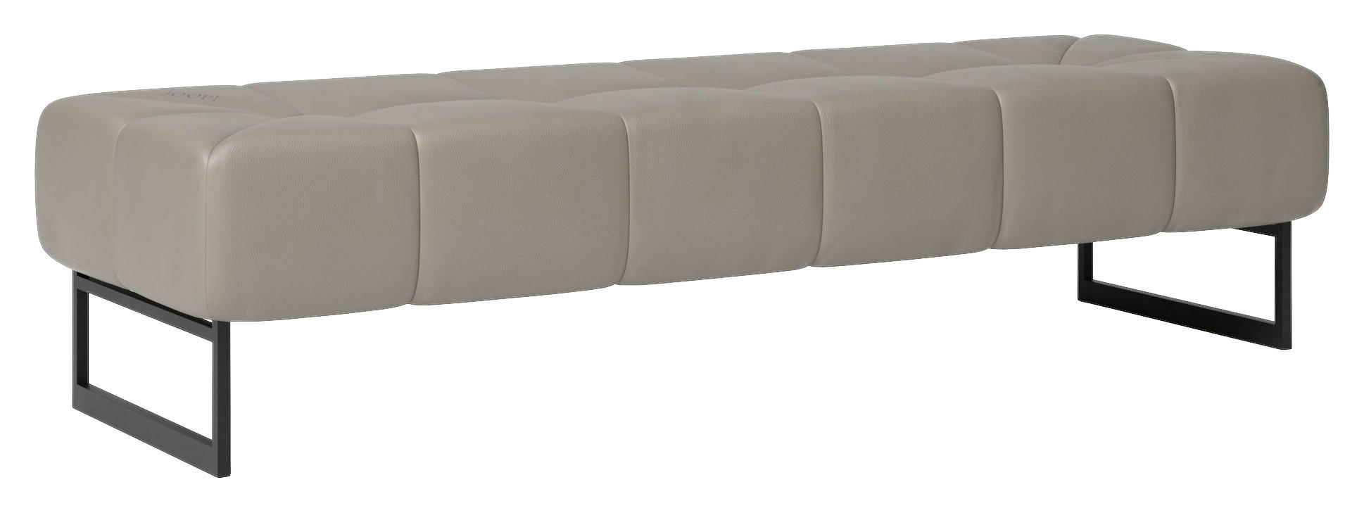 BETTBANK Echtleder Grau  - Schwarz/Grau, Design, Leder (156/38/52cm) - Joop!