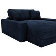 XXL-SESSEL Cord Dunkelblau    - Schwarz/Dunkelblau, MODERN, Kunststoff/Textil (160/87/190cm) - Carryhome