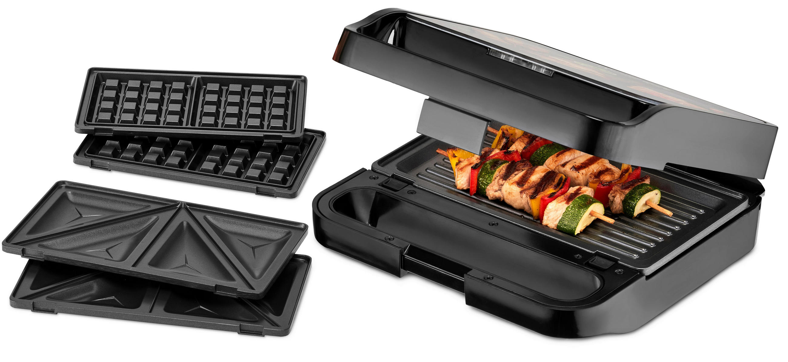 KONTAKTGRILL - Schwarz, Basics, Kunststoff (23/22,6/9,6cm) - Trisa Electronics