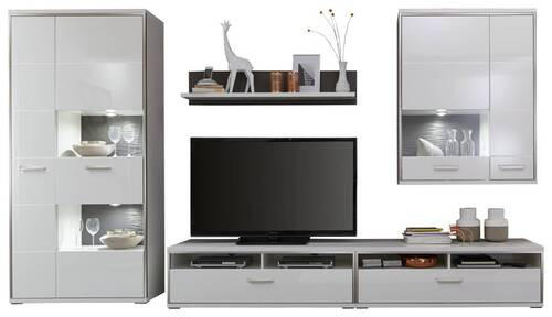 Livetastic OBÝVACIA STENA, sivá, strieborná, biela