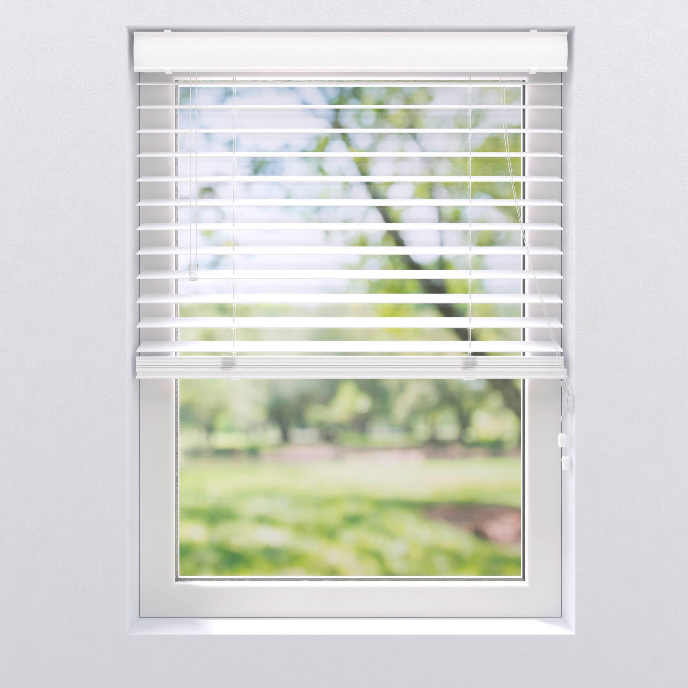 Jalousie 50mm in Holzoptik  - Weiß, Design, Kunststoff (210/175cm)