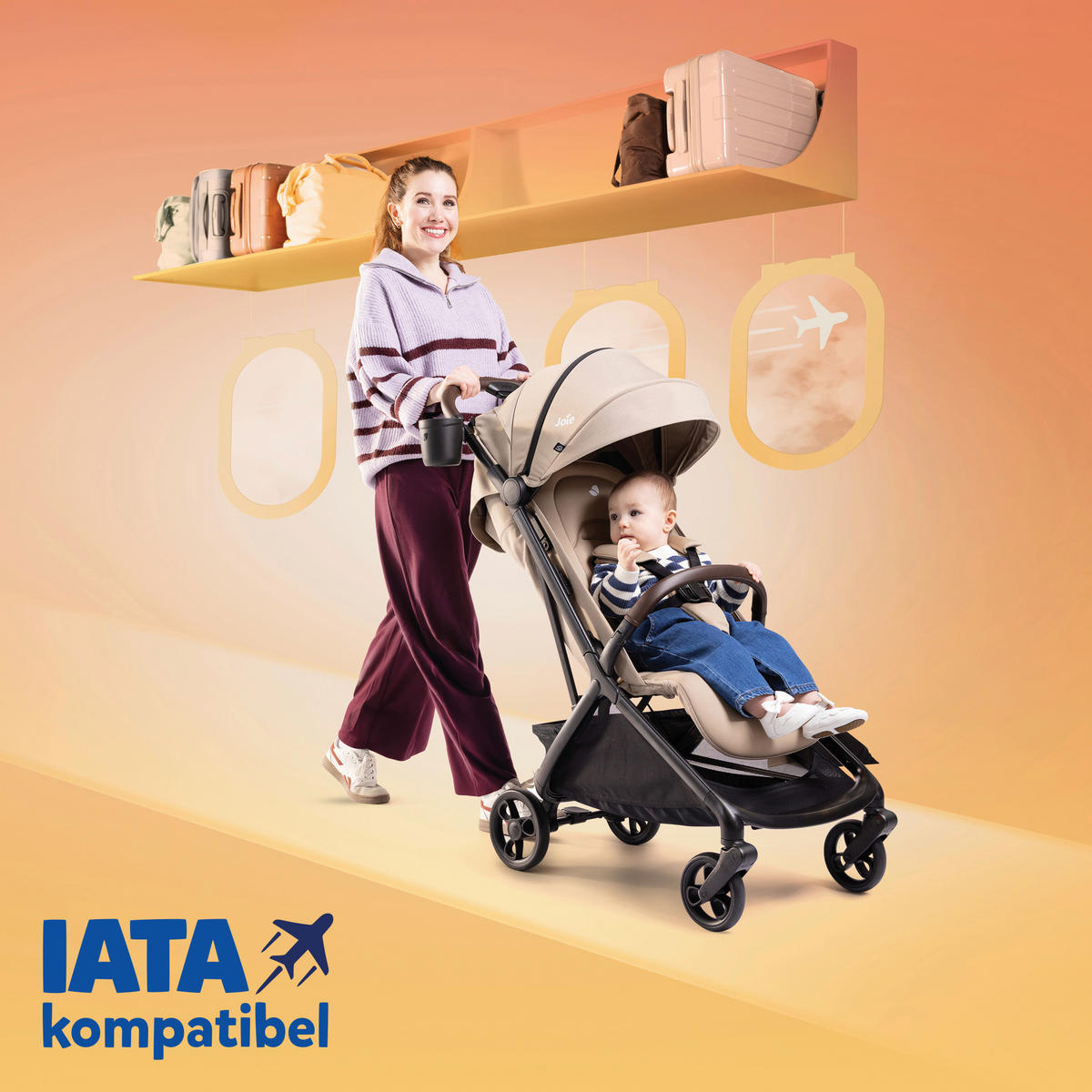 BUGGY Joie Porto  - Karamell/Schwarz, Basics, Textil (45/106/89cm) - Joie