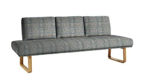 SITZBANK 224/92/78 cm  in Blau, Olivgrün  - Blau/Eichefarben, Design, Holz/Textil (224/92/78cm) - Dieter Knoll