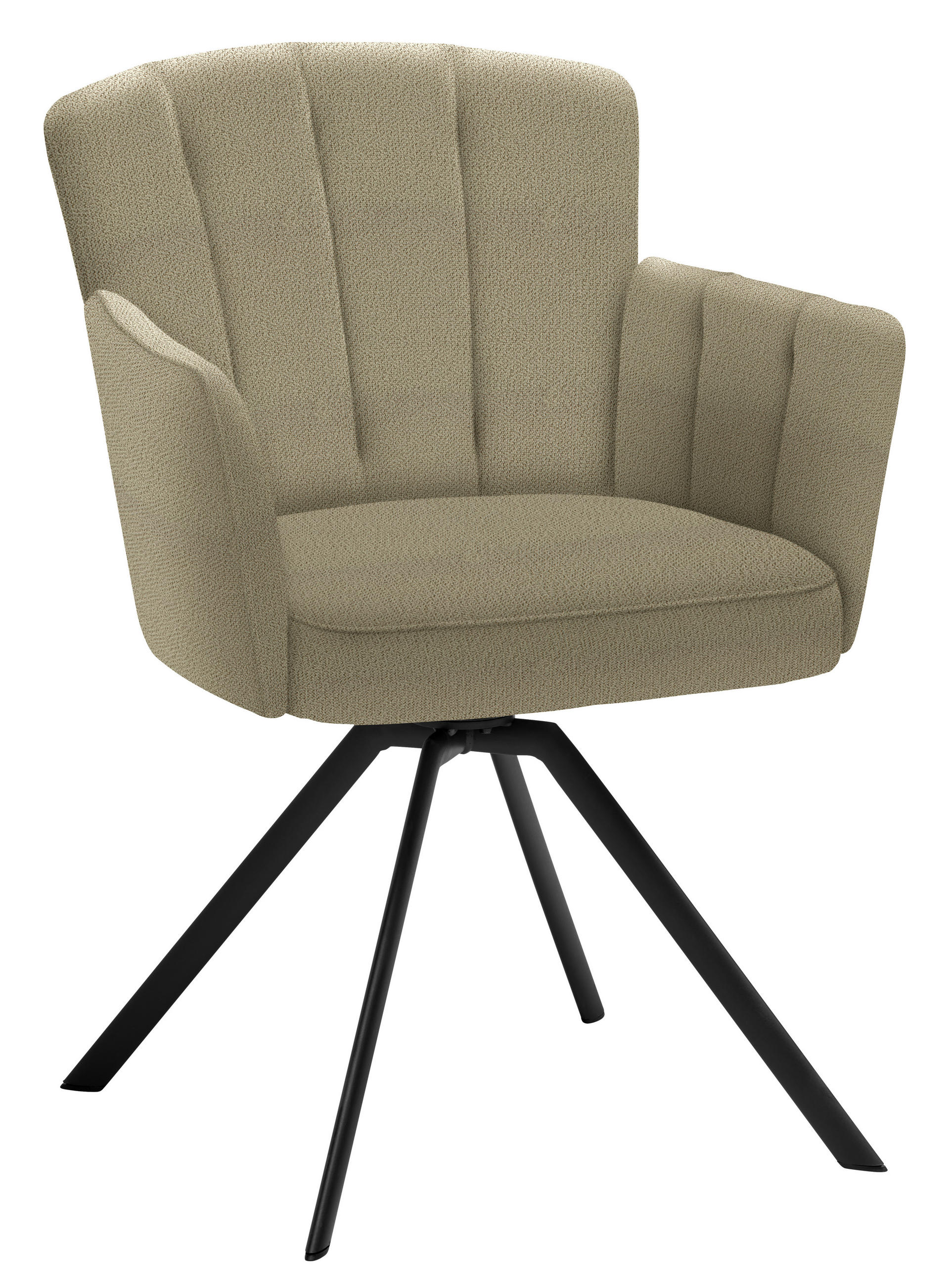 ARMLEHNSTUHL Stahl Webstoff  - Sandfarben/Anthrazit, Design, Textil/Metall (58/83/62cm) - Venjakob