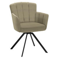 ARMLEHNSTUHL Stahl Webstoff  - Sandfarben/Anthrazit, Design, Textil/Metall (58/83/62cm) - Venjakob