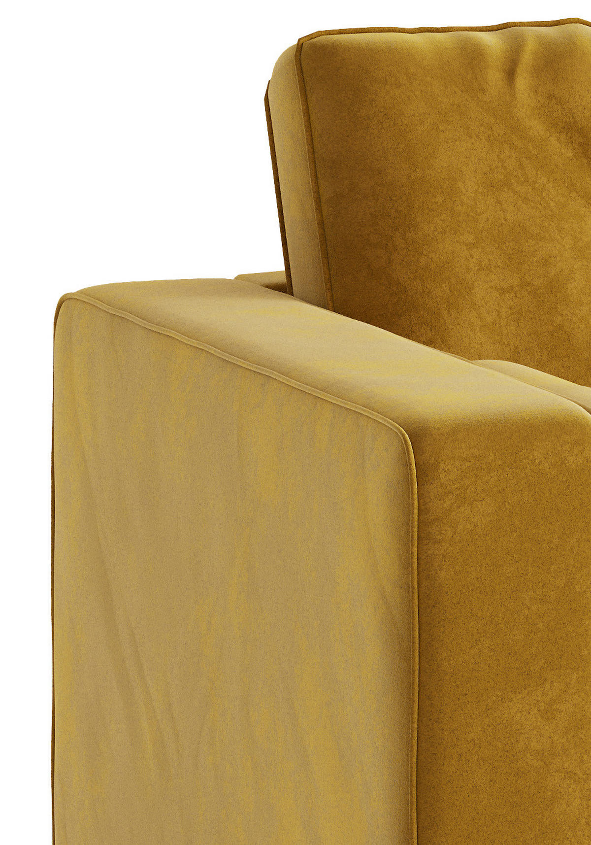 ECKSOFA Scott Senfgelb Flachgewebe  - Edelstahlfarben/Gelb, Design, Textil/Metall (205/259cm) - Livetastic