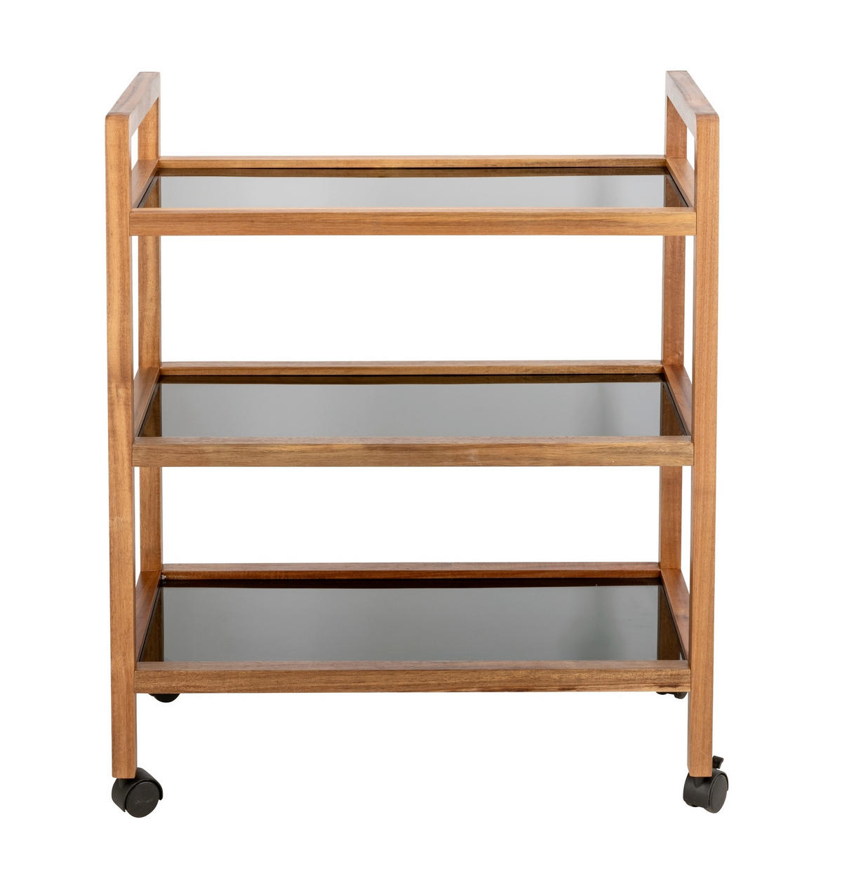 BADEZIMMERREGAL 65/76,5/31 cm  - Schwarz/Braun, Basics, Glas/Holz (65/76,5/31cm) - Wenko