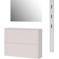 GARDEROBE 3-teilig  in 130/200/27 cm  - Kaschmir/Eichefarben, Design, Glas/Holzwerkstoff (130/200/27cm) - Livetastic