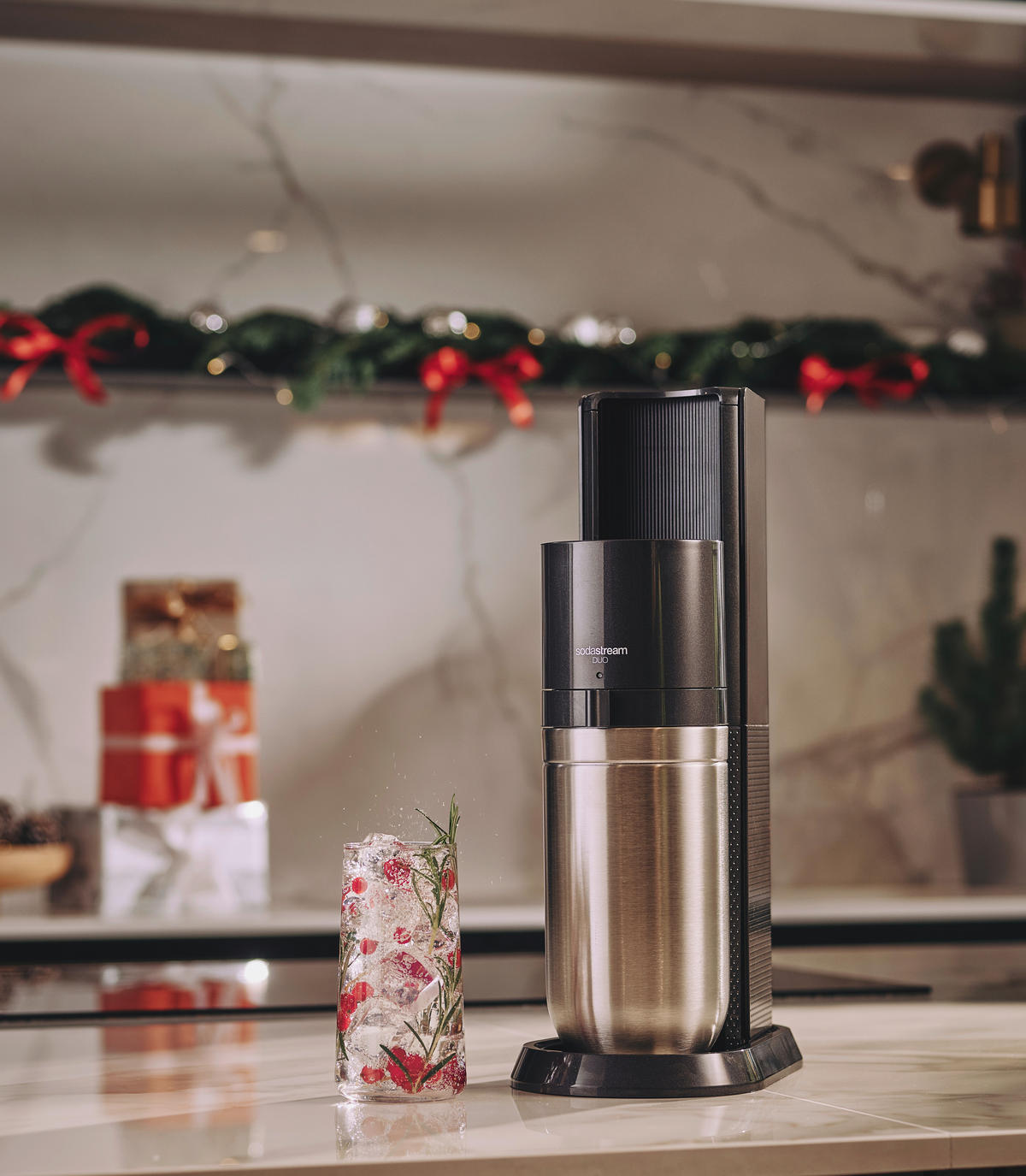 WASSERSPRUDLER DUO INKL. METALLFLASCHE  - Anthrazit, Basics, Glas/Kunststoff (15.8/44/31cm) - SodaStream