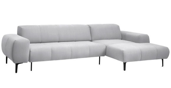ECKSOFA in Chenille Silberfarben 311/167 cm - Silberfarben/Schwarz, Design, Textil/Metall (311/167cm) - Xora