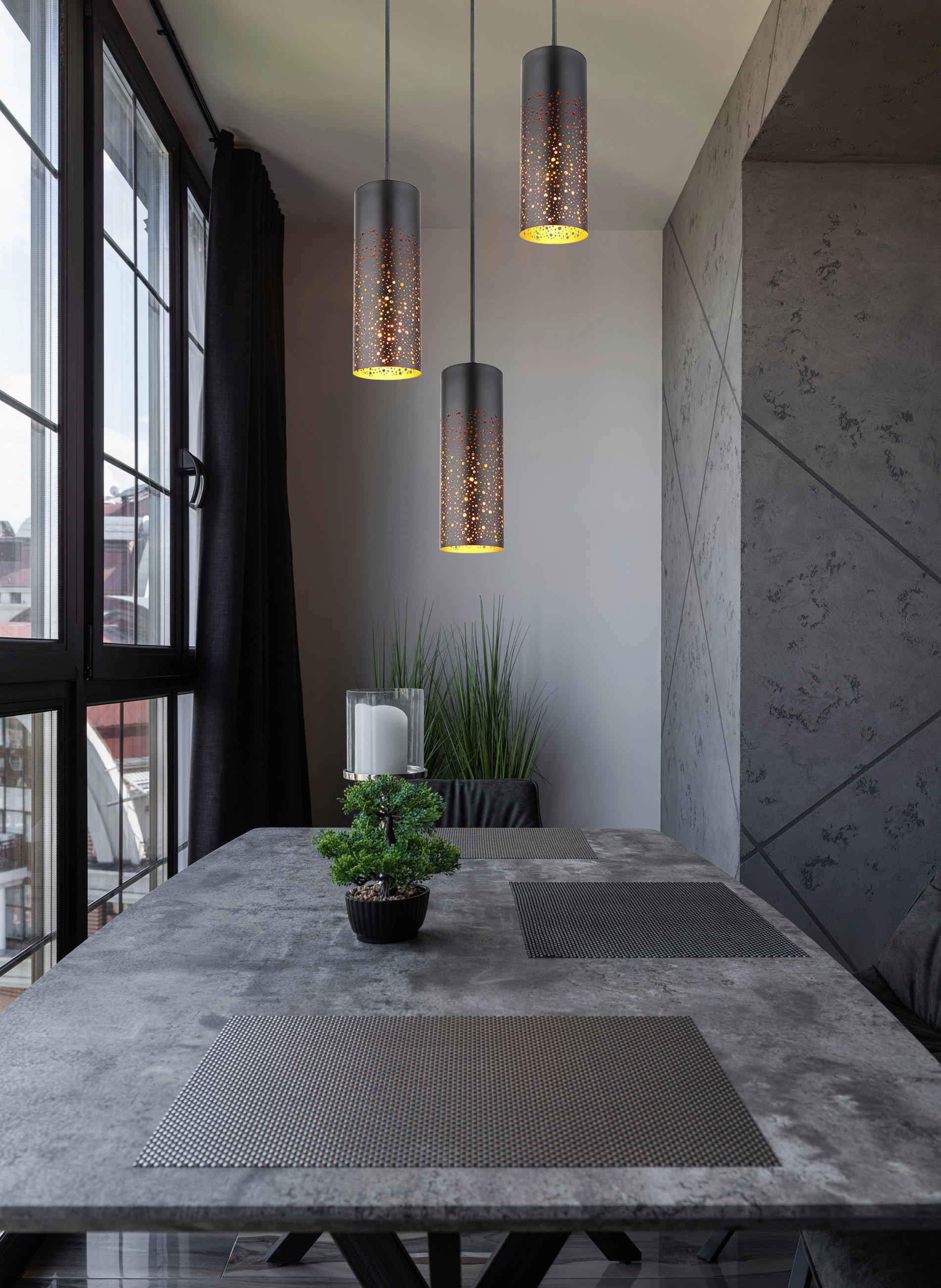 HÄNGLAMPA 34/150 cm  - svart/guldfärgad, Design, metall (34/150cm) - Globo
