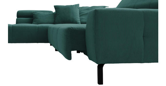 CloseUp von Hom`in ECKSOFA Grün Feincord.