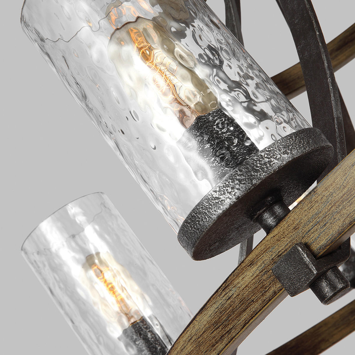 KRONLEUCHTER 82.9/89.8 cm   - Eichefarben/Grau, Natur, Metall (82.9/89.8cm) - Elstead Lighting