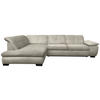 ECKSOFA in Flachgewebe Ecru  - Ecru/Schwarz, Design, Textil/Metall (242/313cm) - Xora