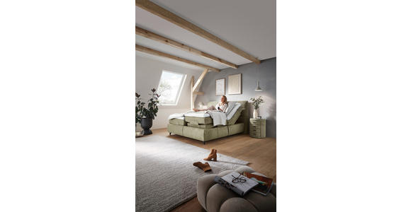 BOXSPRINGBETT 200/200 cm in Hellgrün - Schwarz/Hellgrün, KONVENTIONELL, Textil/Metall (200/200cm) - Dieter Knoll