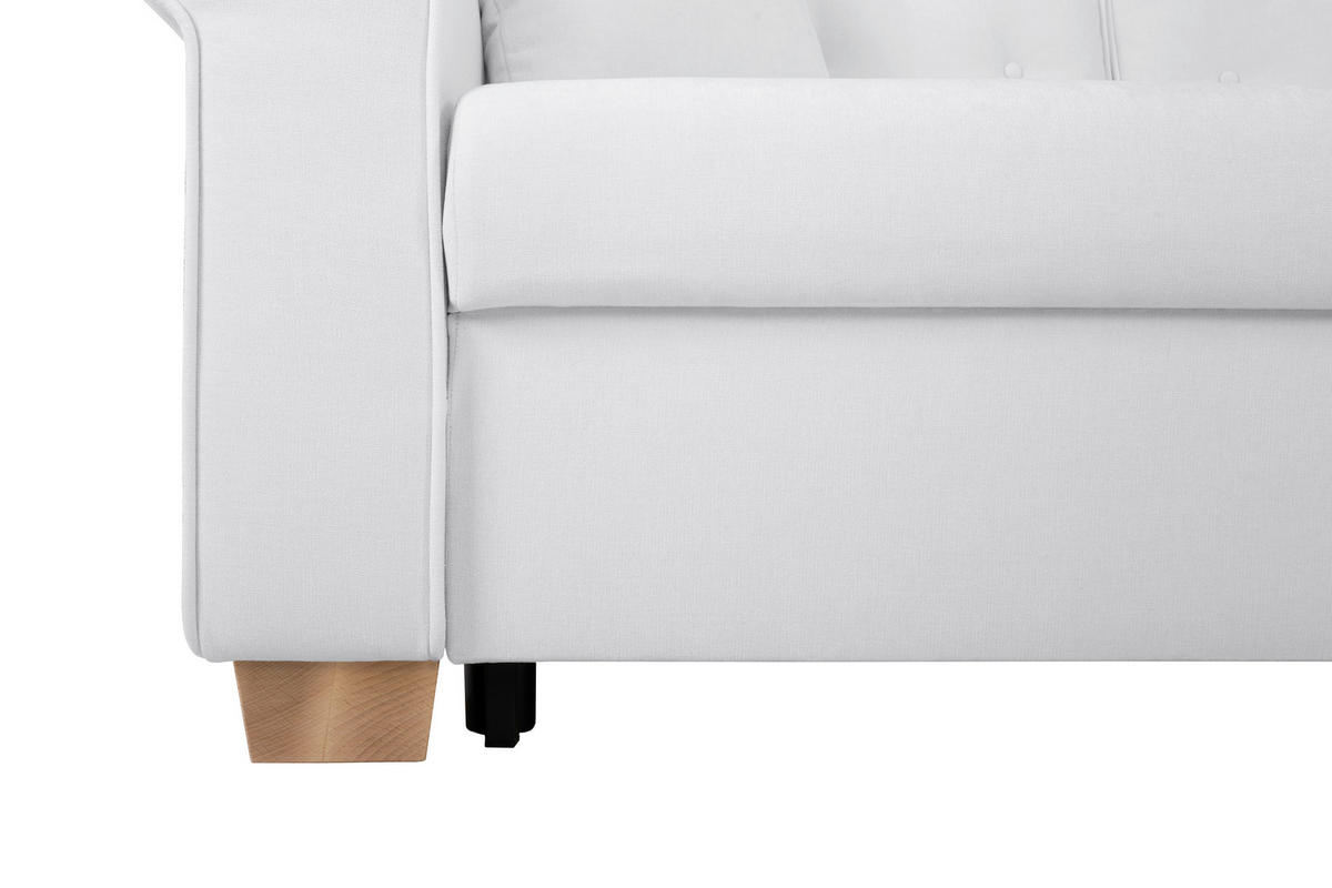 SCHLAFSOFA in Chenille Creme  - Buchefarben/Creme, Design, Holz/Textil (240/94/98cm) - MID.YOU