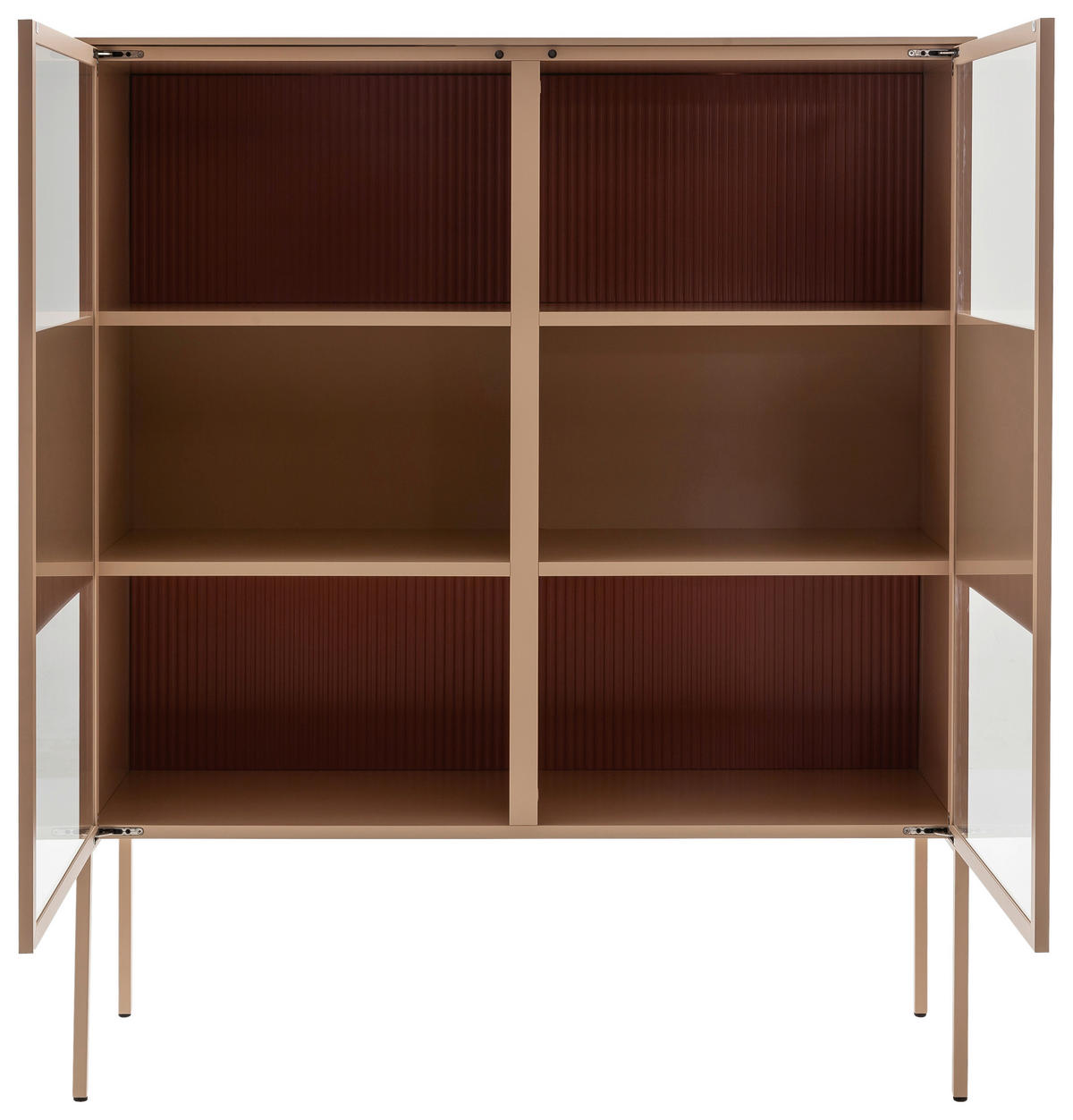 HIGHBOARD Beere, Beige  120/145/45 cm  - Beere/Beige, Design, Glas/Holz (120/145/45cm) - Schöner Wohnen