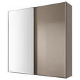 SCHWEBETÜRENSCHRANK  in Sandfarben  - Sandfarben/Chromfarben, Basics, Glas/Holzwerkstoff (188/222/68cm) - Moderano