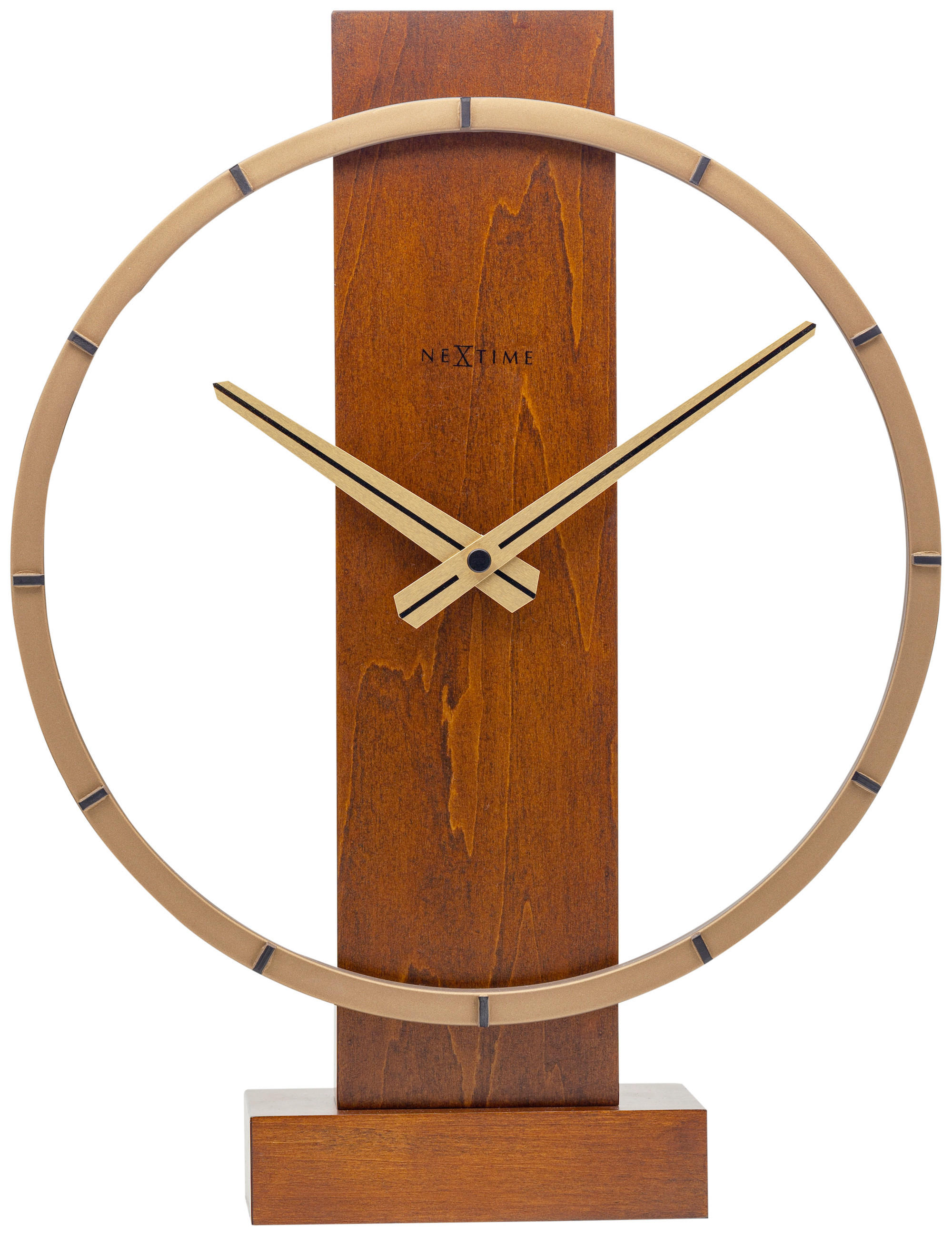 TISCHUHR Braun 27/34/7,5 cm  - Braun, Basics, Holz (27/34/7,5cm) - Nextime