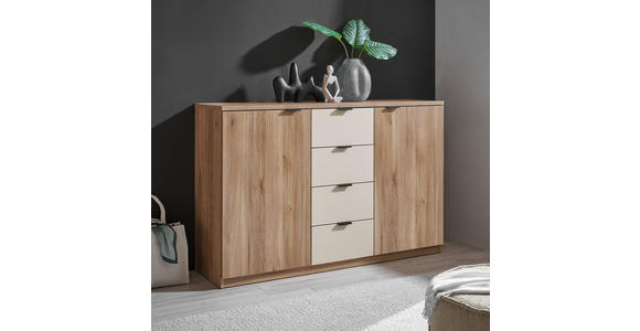 SIDEBOARD DANAO in 140/90/38 cm - Kaschmir/Eichefarben, Design, Holzwerkstoff/Metall (140/90/38cm) - Xora