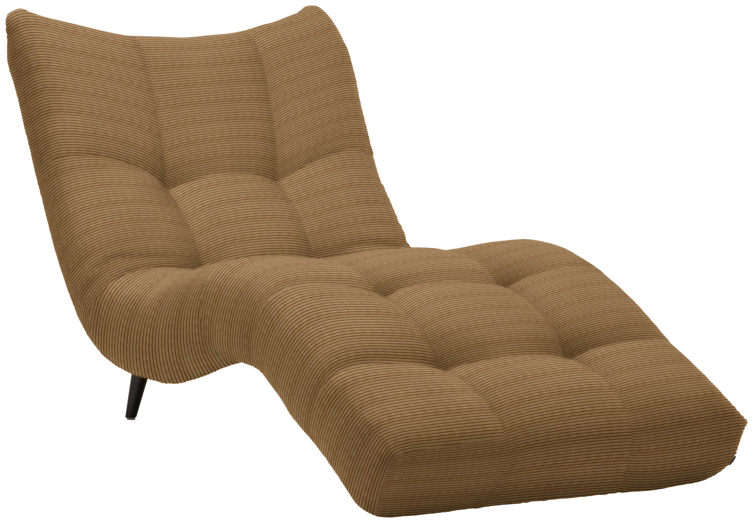 CHAISE LONGUE RELAX in Cord Sandfarben - Sandfarben/Schwarz, Design, Textil/Metall (87/93/188cm) - Xora