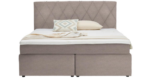 BOXSPRINGBETT 180/200 cm  in Hellrosa  - Hellrosa/Schwarz, Design, Kunststoff/Textil (180/200cm) - Xora