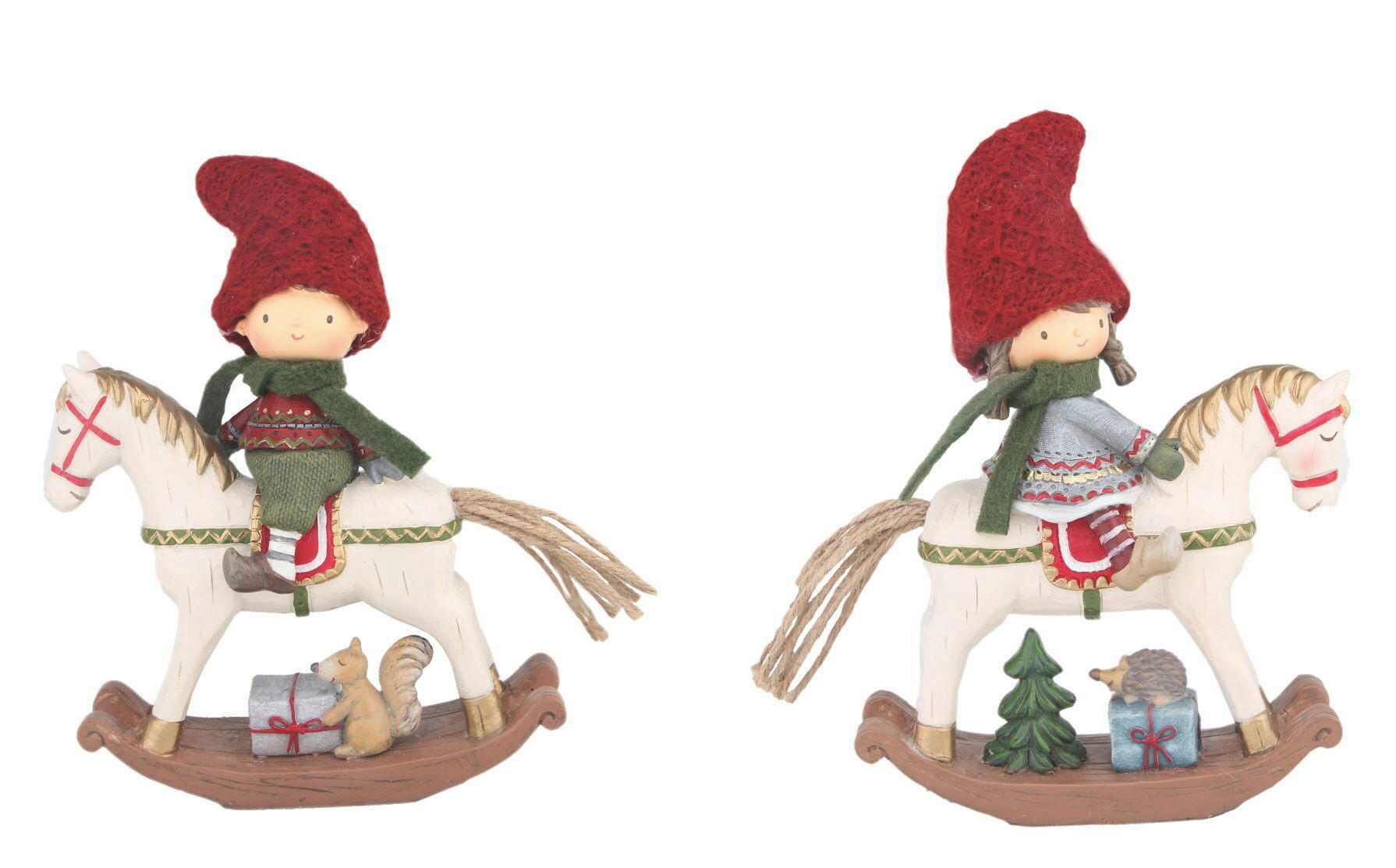 BOŽIČNA FIGURICA - zlate barve/rdeča, Trendi, umetna masa/tekstil - X-Mas