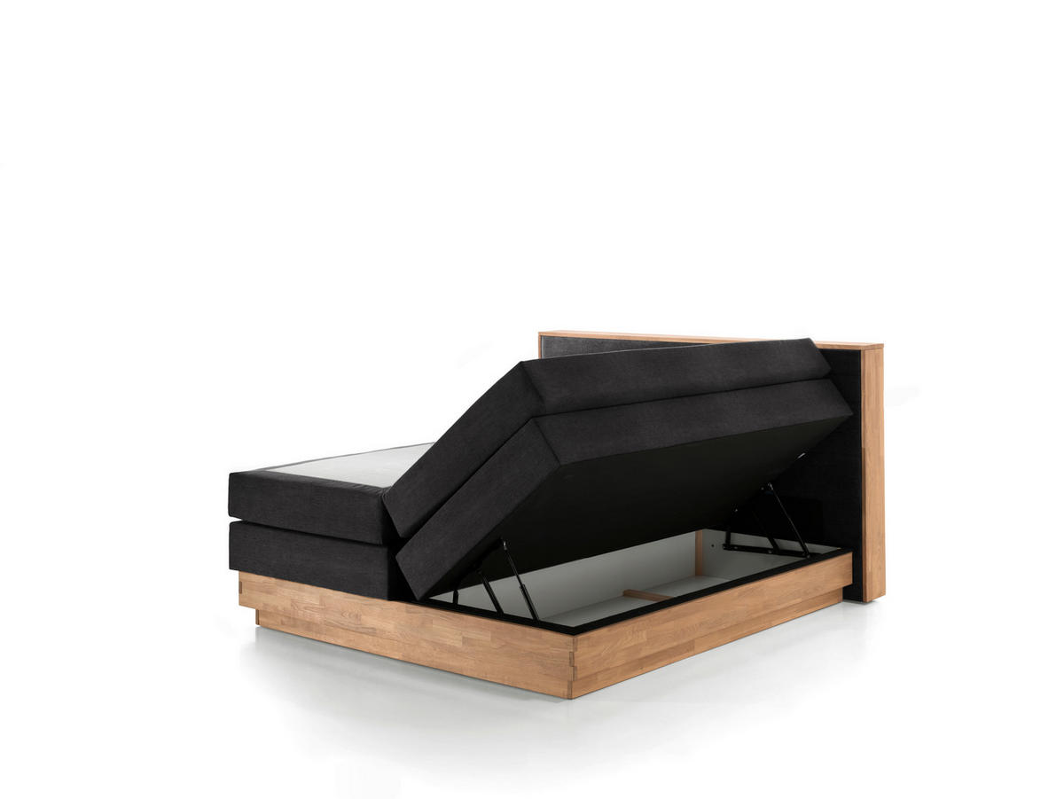 BOXSPRINGBETT 160/200 cm  in Eichefarben, Dunkelgrau  - Eichefarben/Dunkelgrau, MODERN, Holz/Kunststoff (160/200cm) - MID.YOU