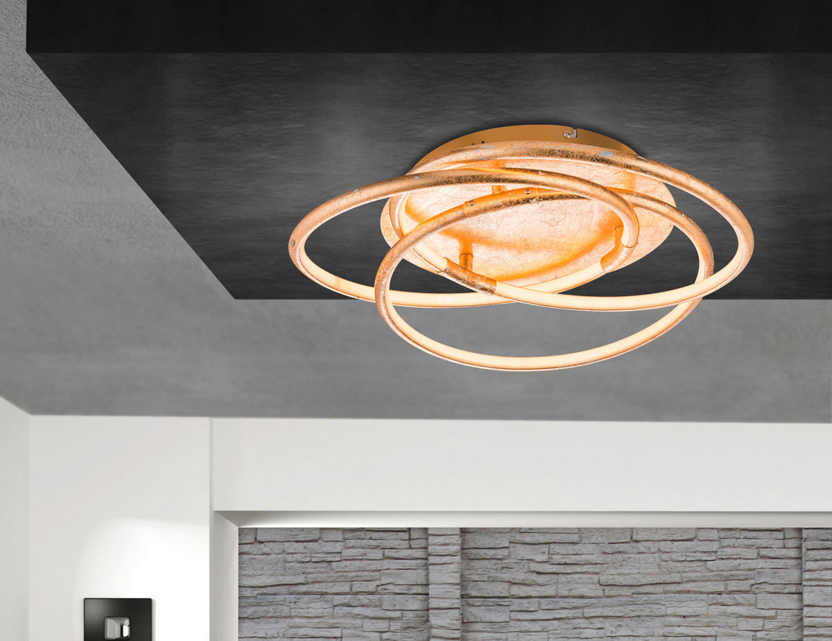 LED-DECKENLEUCHTE 50/14 cm   - Goldfarben, Design, Kunststoff/Metall (50/14cm) - Globo