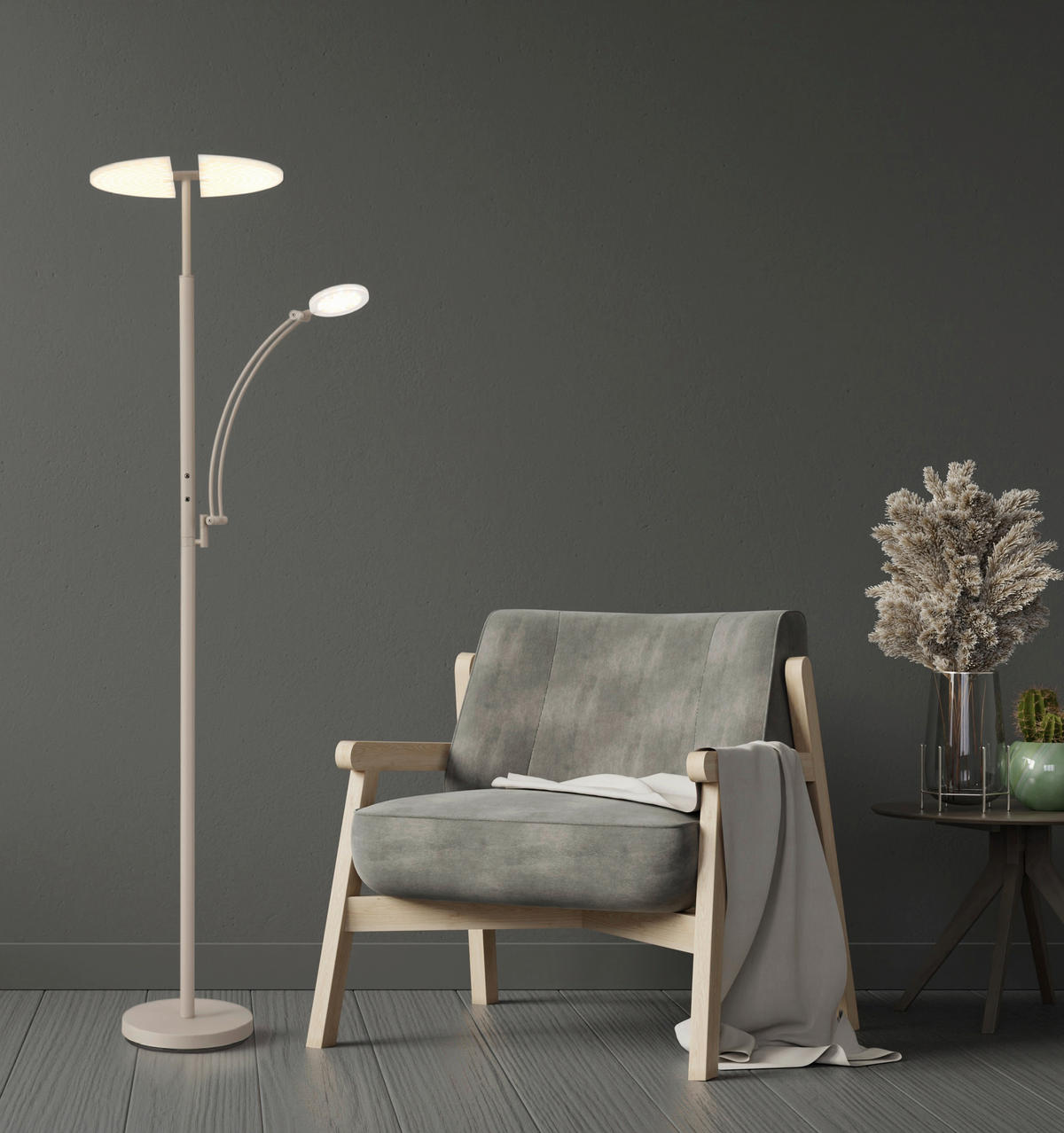 LED-DECKENFLUTER Tirana 80/40,5/183 cm  - Sandfarben/Klar, Design, Kunststoff/Metall (80/40,5/183cm)