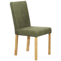 STUHL Webstoff Grün, Eichefarben Eiche vollmassiv  - Eichefarben/Grün, KONVENTIONELL, Holz/Textil (47/94/59cm) - Linea Natura
