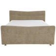 BOXSPRINGBETT 180/200 cm  in Hellbraun  - Chromfarben/Hellbraun, KONVENTIONELL, Textil/Metall (180/200cm) - Esposa