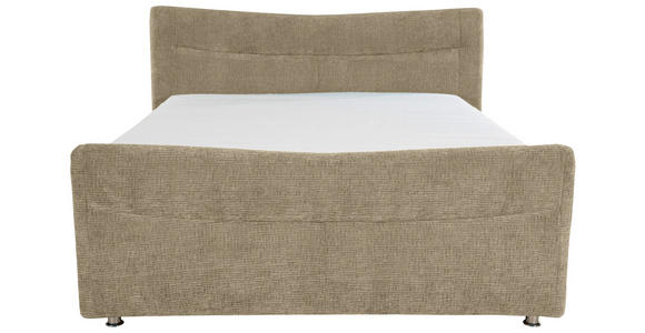 BOXSPRINGBETT 180/200 cm  in Hellbraun  - Chromfarben/Hellbraun, KONVENTIONELL, Textil/Metall (180/200cm) - Esposa
