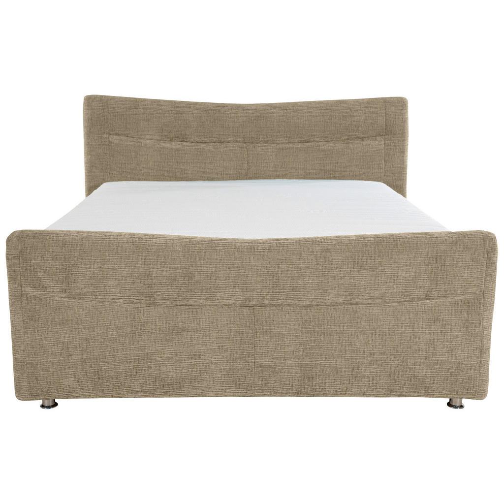 Thumbnail - Esposa Boxspringbett, Hellbraun, Textil, H2 + H3, Höhe ca. 18 cm, 160x200 cm, Bettkasten, Stoffauswahl, Topper durchgehe...