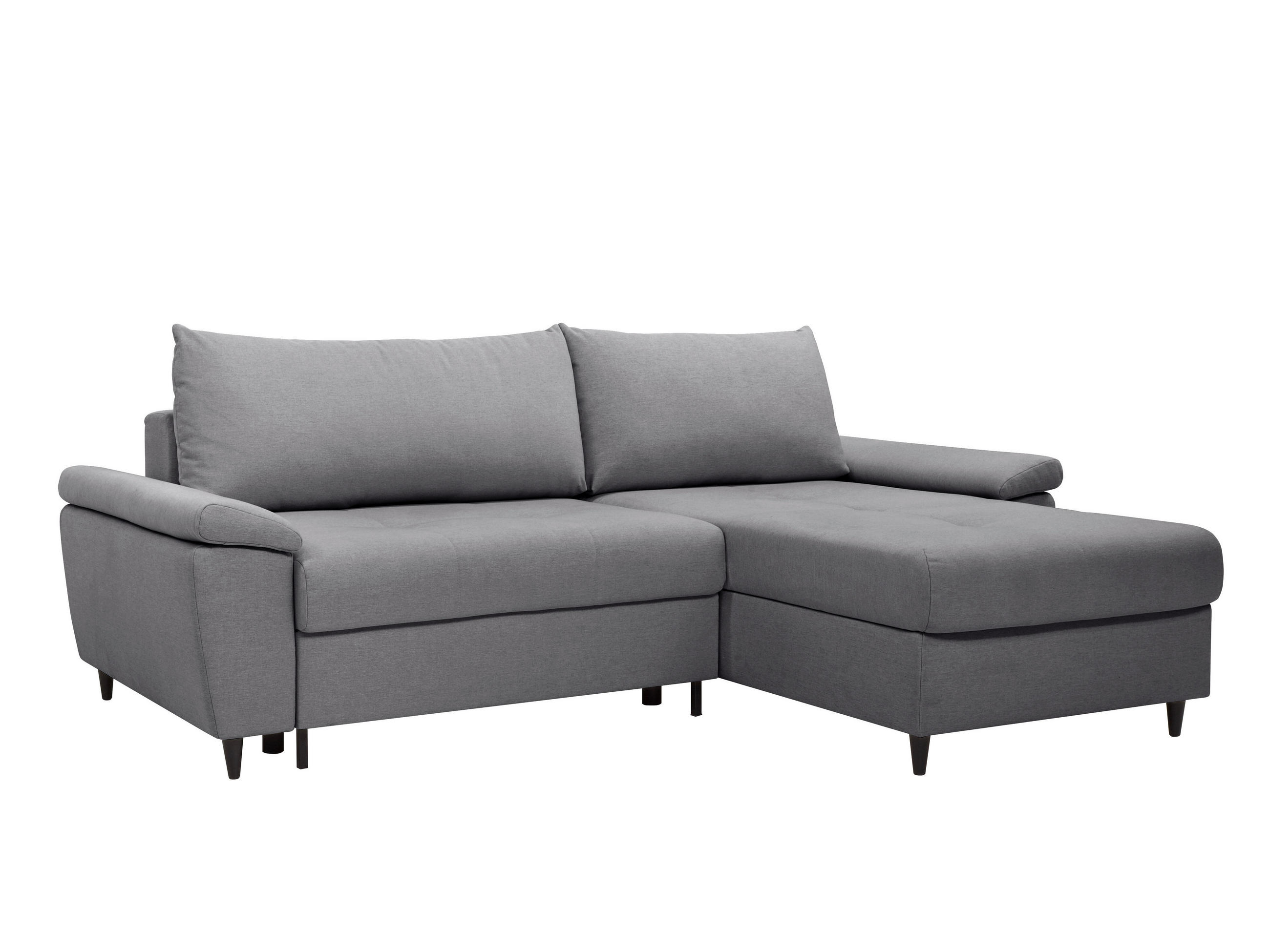 ECKSOFA GORDES in Grau  - Schwarz/Grau, Design, Holz/Textil (248/174cm) - MID.YOU