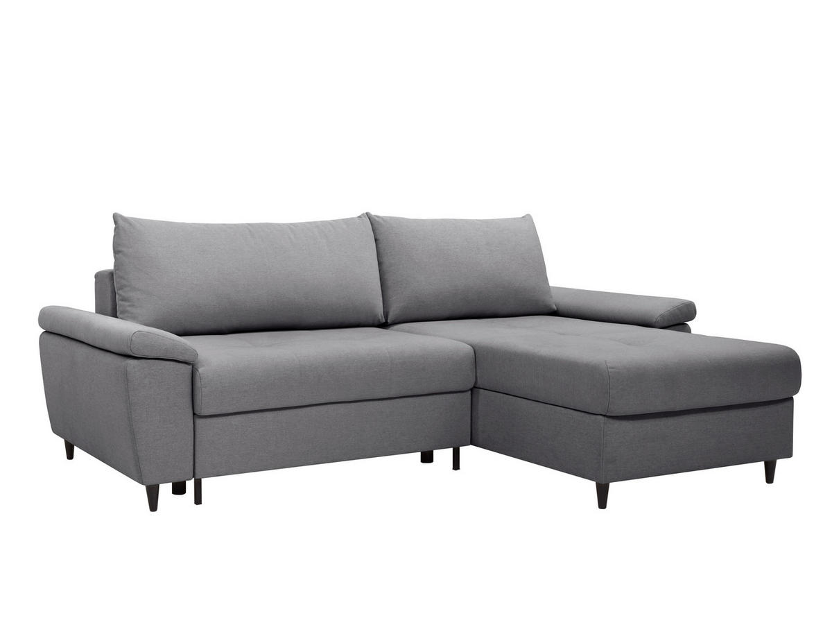 ECKSOFA GORDES in Grau  - Schwarz/Grau, Design, Holz/Textil (248/174cm) - MID.YOU