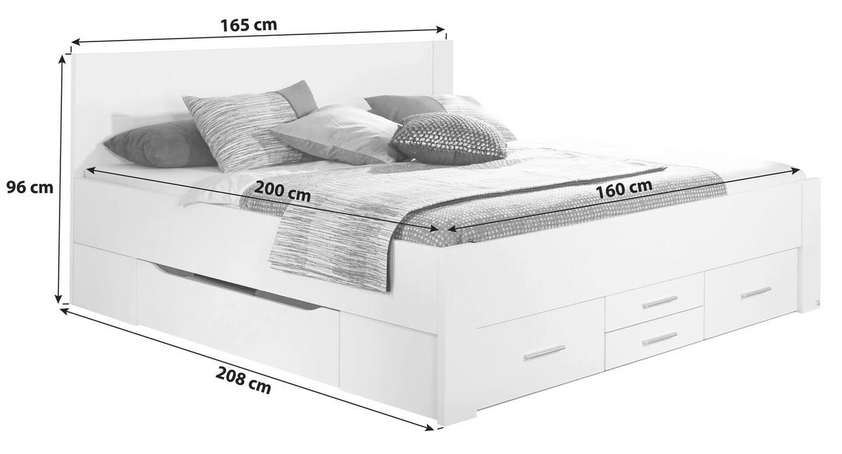 STAURAUMBETT 160/200 cm  in Weiß  - Weiß, Basics, Holzwerkstoff (160/200cm) - Rauch Möbel