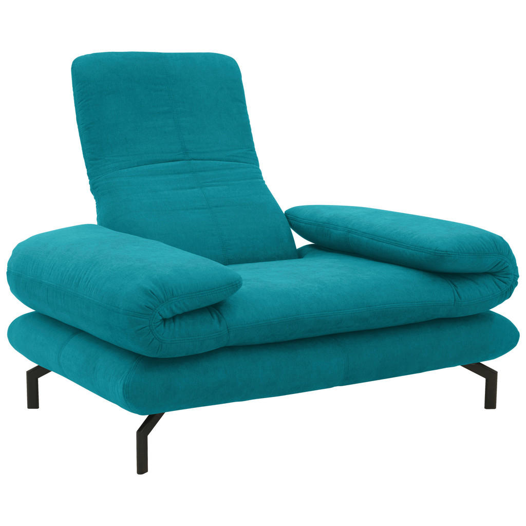 Thumbnail - Looks by W.Joop Sessel Looks Xiii, Türkis, Textil, Uni, 139 (197)x83 (110)x98 cm, Made in EU, FSC Mix, Wohnzimmer, Sesse...