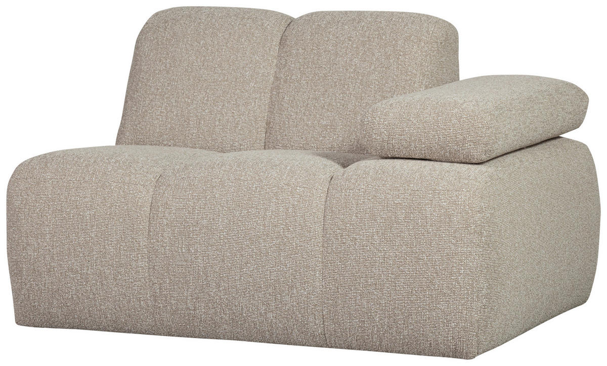 SOFAELEMENT Mojo in Bouclé Beige  - Beige/Schwarz, Design, Kunststoff/Textil (124/74/97cm) - Livetastic