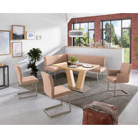 ECKBANK 160/208 cm  in Edelstahlfarben, Sandfarben  - Sandfarben/Edelstahlfarben, Design, Textil/Metall (160/208cm) - Dieter Knoll