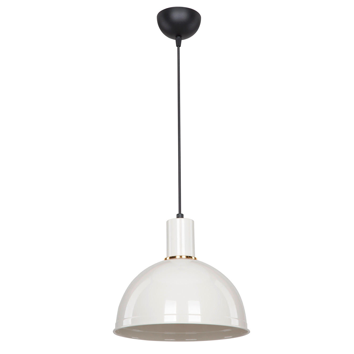 HÄNGELEUCHTE 27/90 cm  - Goldfarben/Weiß, Basics, Metall (27/90cm)