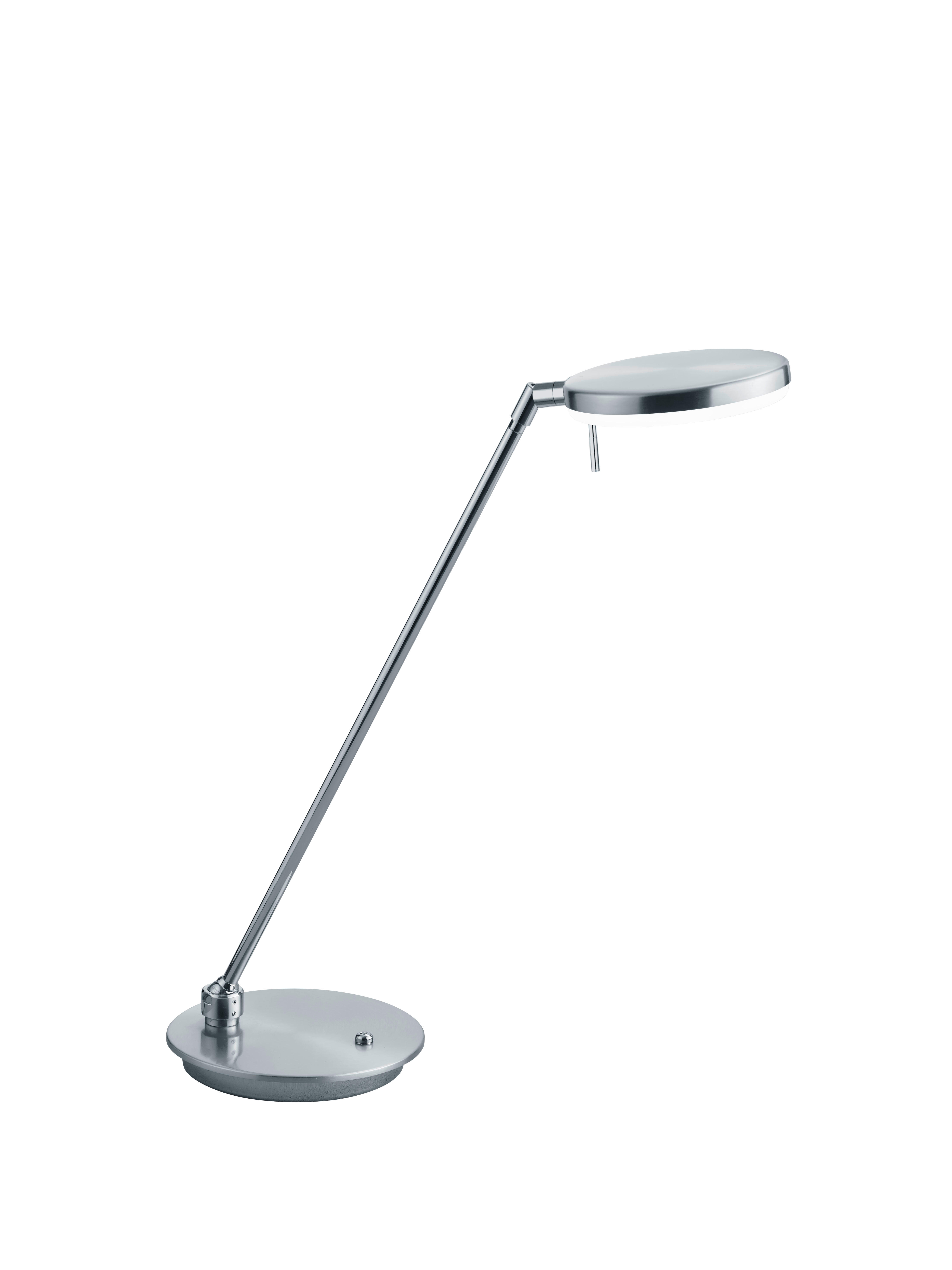 LED-TISCHLEUCHTE  - Weiß/Nickelfarben, Design, Kunststoff/Metall (49cm)