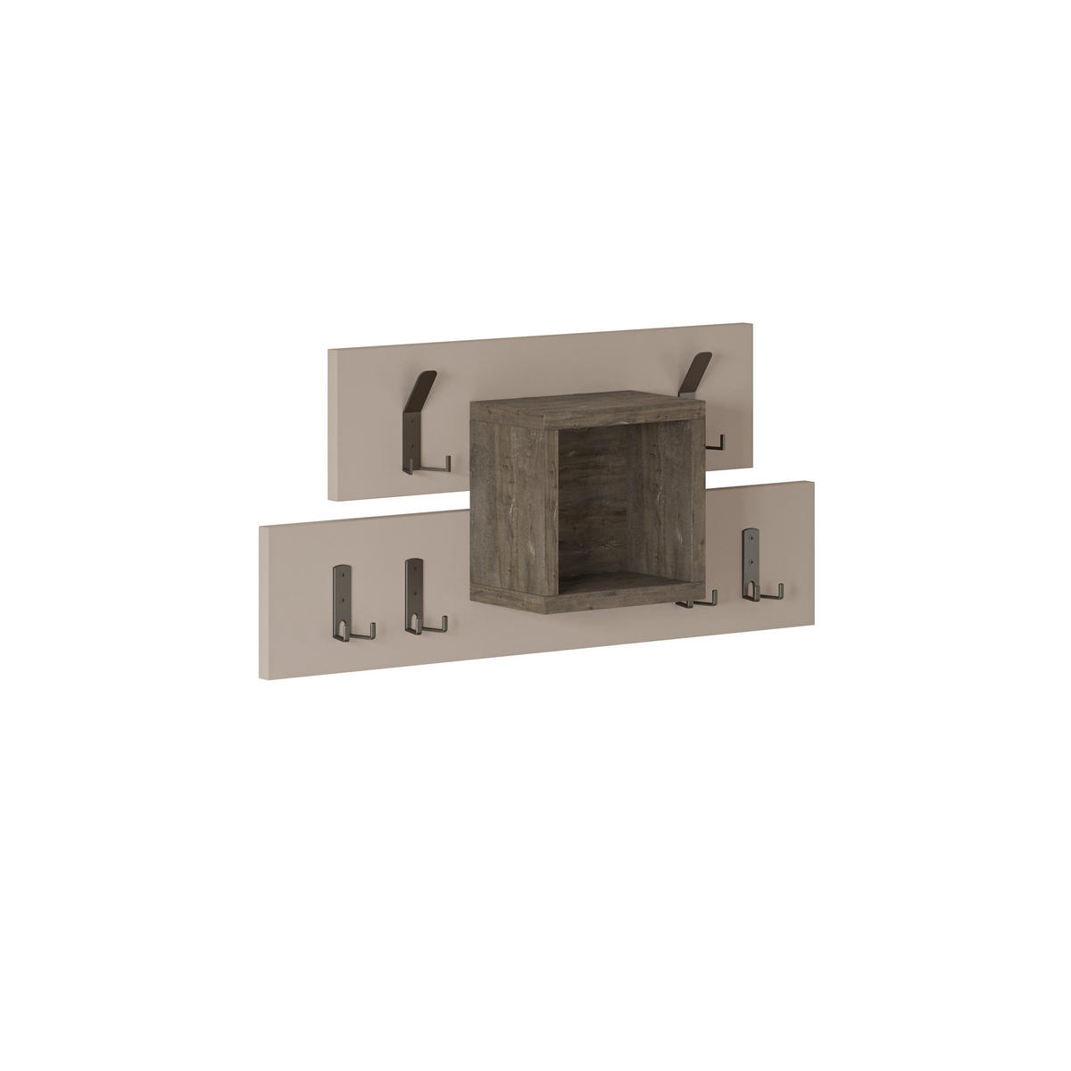WANDGARDEROBE  in Dunkelbraun, Mokka  - Dunkelbraun/Mokka, Design, Holzwerkstoff/Metall (68/32/13cm) - Livetastic