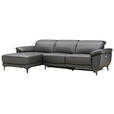 ECKSOFA in Lederlook Echtleder, Kombination Echtleder/Lederlook Schwarz  - Schwarz, Design, Leder/Kunststoff (164/269cm) - Xora