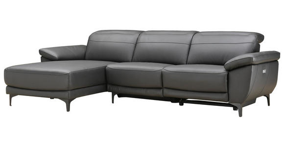 ECKSOFA in Lederlook Echtleder, Kombination Echtleder/Lederlook Schwarz  - Schwarz, Design, Leder/Kunststoff (164/269cm) - Xora