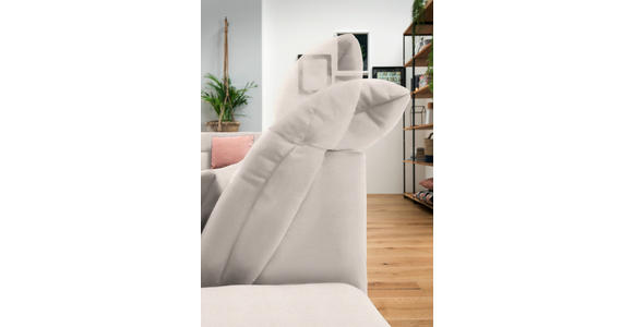 WOHNLANDSCHAFT  in Mikrofaser Ecru  - Chromfarben/Ecru, Design, Kunststoff/Textil (211/350/204cm) - Xora